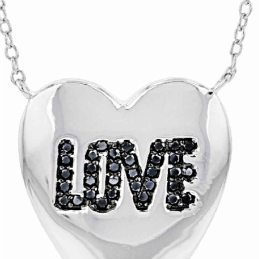 Black spinel “LOVE” Necklace